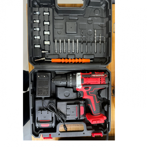 SET DE TALADRO 2 BATERIAS 21V 26 PZ ROJO Quickbuy Haven